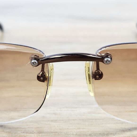 💜Vintage Gloria Vanderbilt Rimless Ombre Sunglasses - Picture 9 of 12